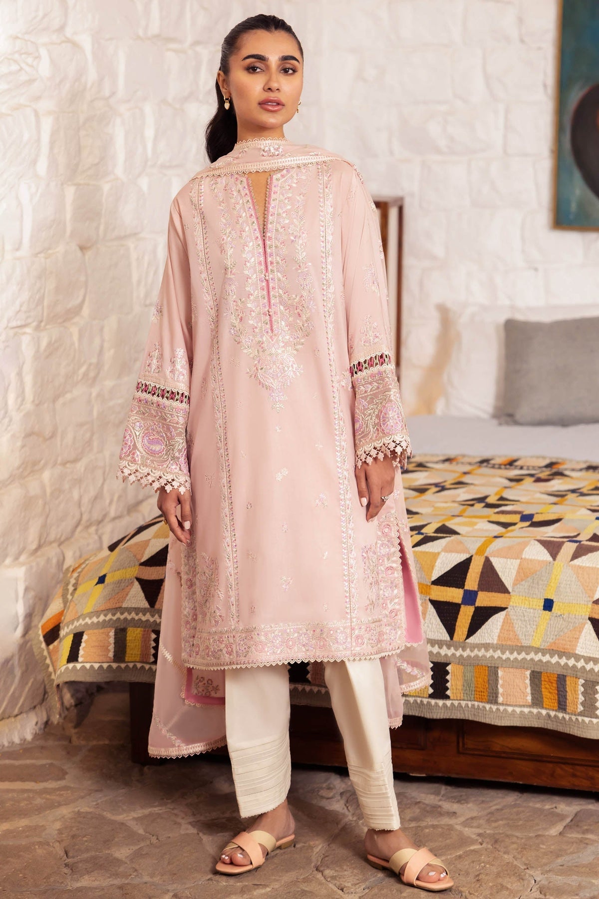 Zaha | Lawn 24 | ZENEL (ZL24-07 A) -  Zaha Luxury - Original Designer Dress - House of Maryam