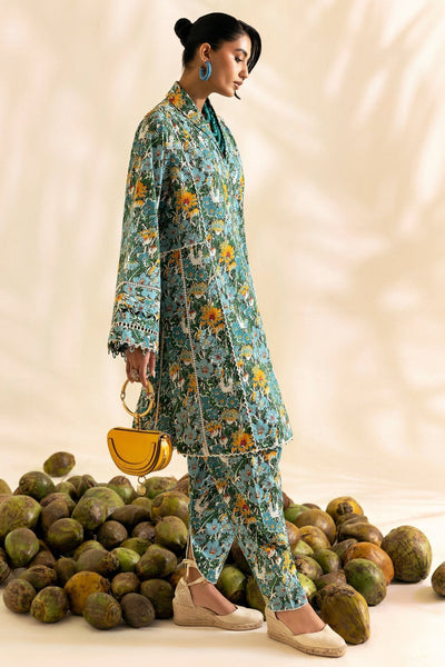 Zaha | Pop RTW | BRISA-Brand:Zaha-Type:Ladies Clothes-Teal Green-Lawn-House of Maryam- Buy in UK, USA