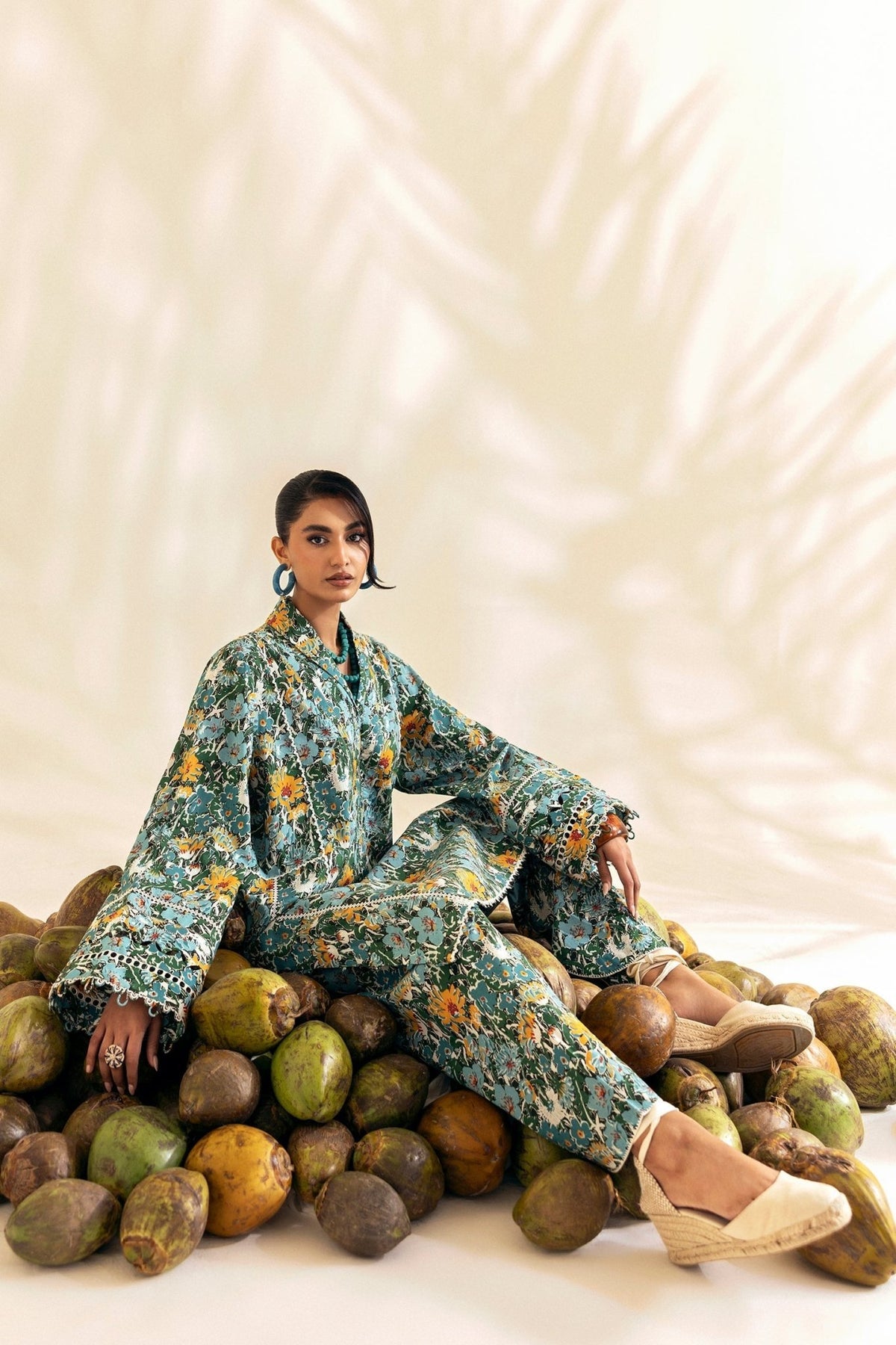 Zaha | Pop RTW | BRISA-Brand:Zaha-Type:Ladies Clothes-Teal Green-Lawn-House of Maryam- Buy in UK, USA