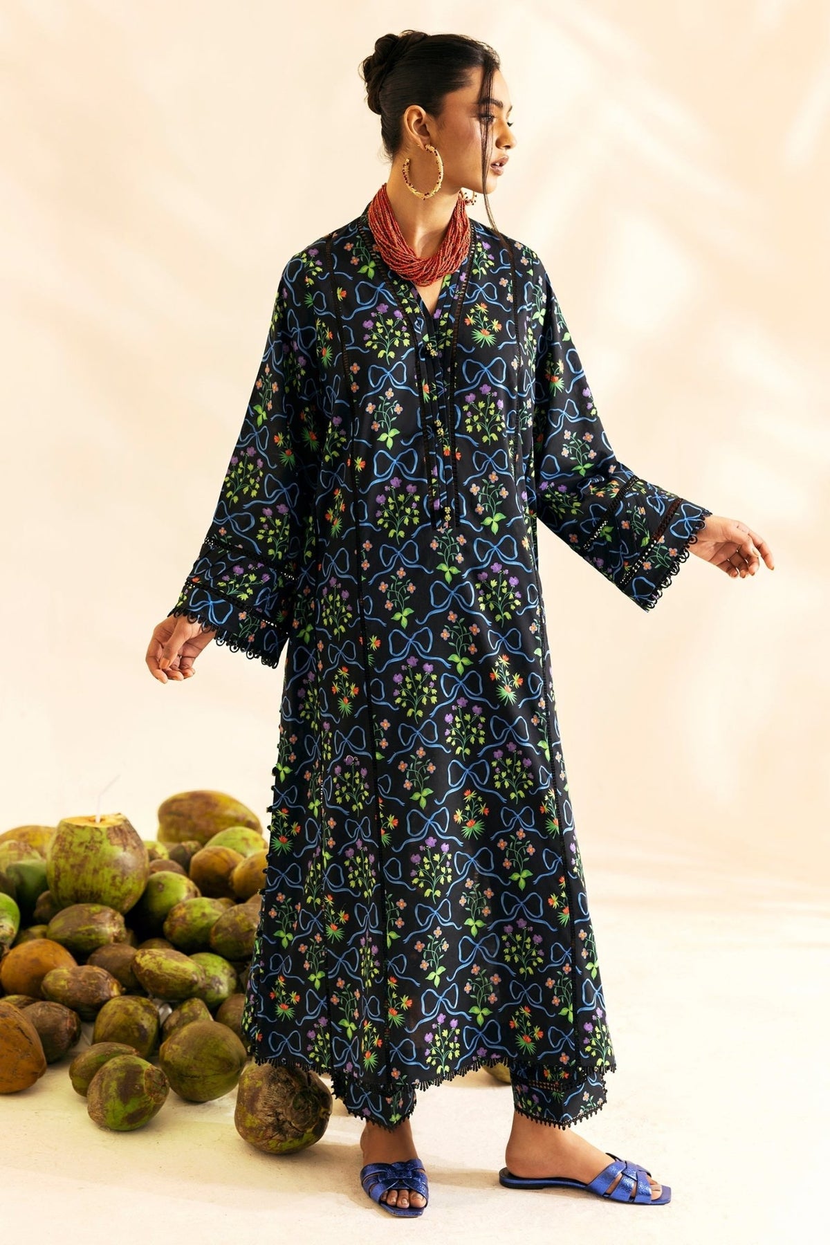Zaha | Pop RTW | CAYANA-Brand:Zaha-Type:Ladies Clothes-Black-Lawn-House of Maryam- Buy in UK, USA