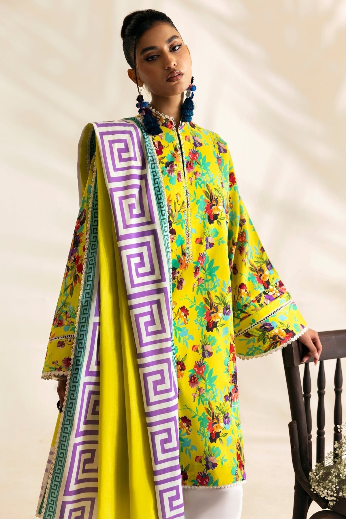 Zaha | Pop RTW | MARACU-Brand:Zaha-Type:Ladies Clothes-Neon Green-Lawn-House of Maryam- Buy in UK, USA