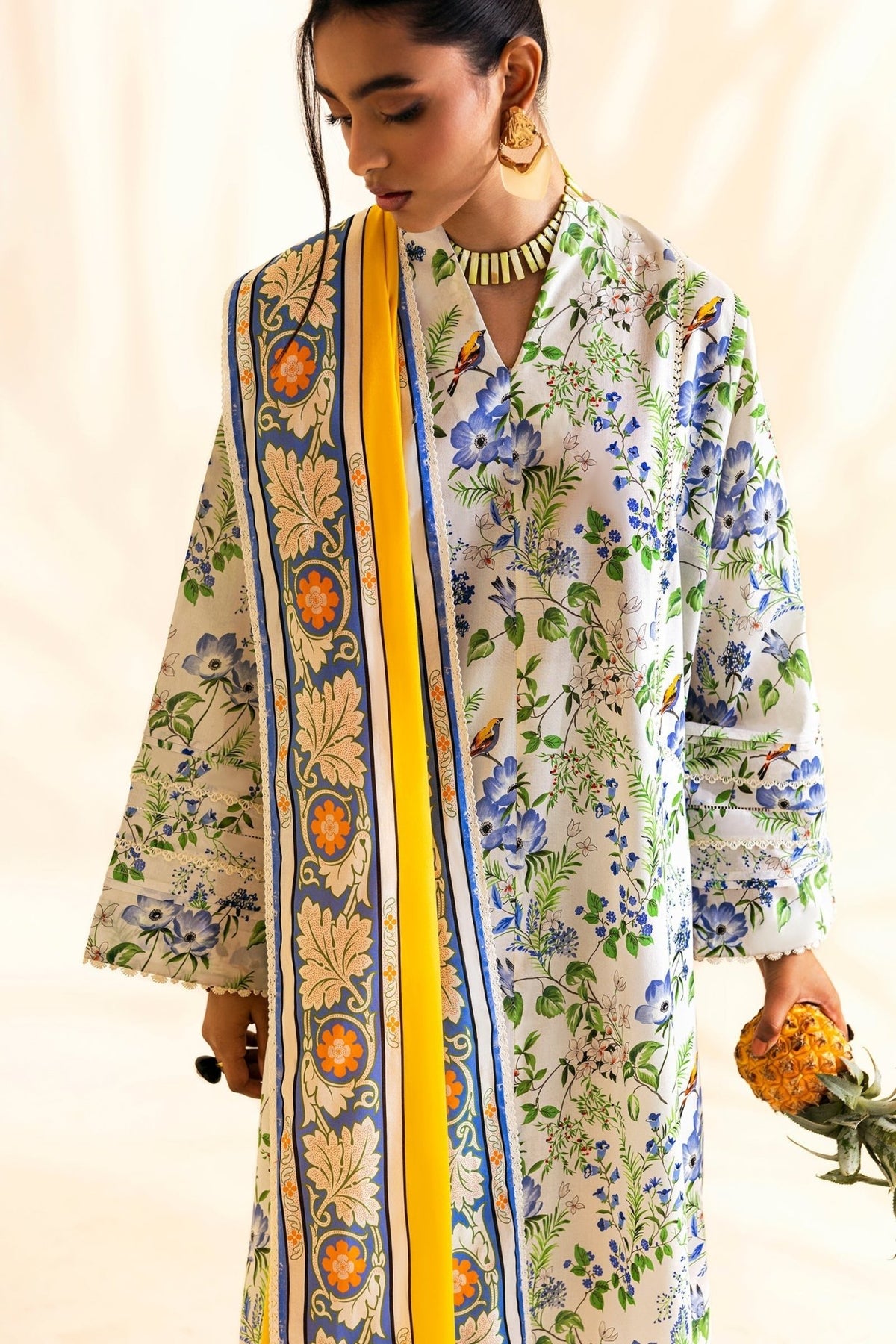 Zaha | Pop RTW | SUNDARA-Brand:Zaha-Type:Ladies Clothes-Ivory-Lawn-House of Maryam- Buy in UK, USA