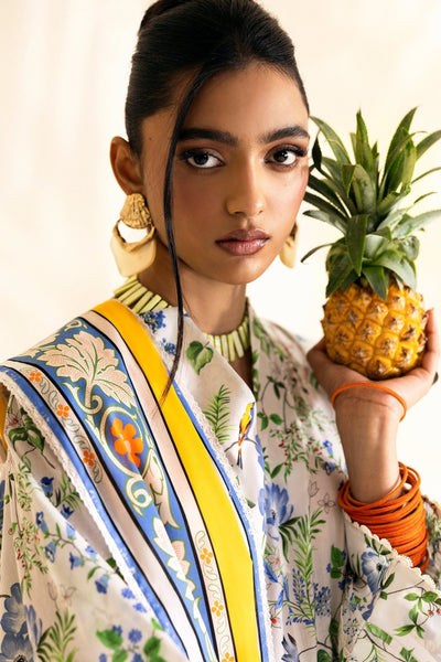 Zaha | Pop RTW | SUNDARA-Brand:Zaha-Type:Ladies Clothes-Ivory-Lawn-House of Maryam- Buy in UK, USA