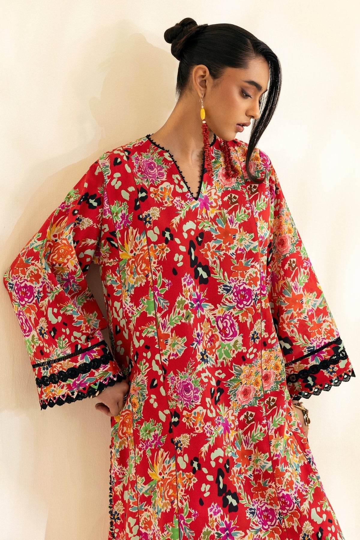 Zaha | Pop RTW | TIERRA-Brand:Zaha-Type:Ladies Clothes-Red-Lawn-House of Maryam- Buy in UK, USA