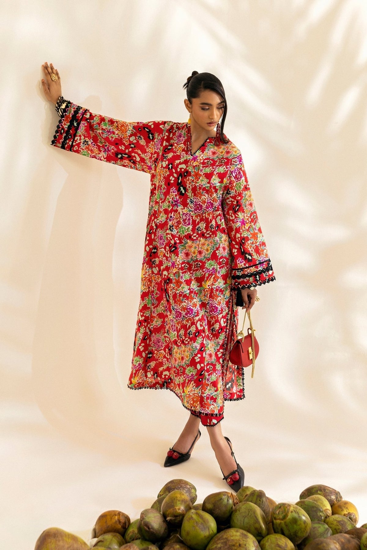Zaha | Pop RTW | TIERRA-Brand:Zaha-Type:Ladies Clothes-Red-Lawn-House of Maryam- Buy in UK, USA