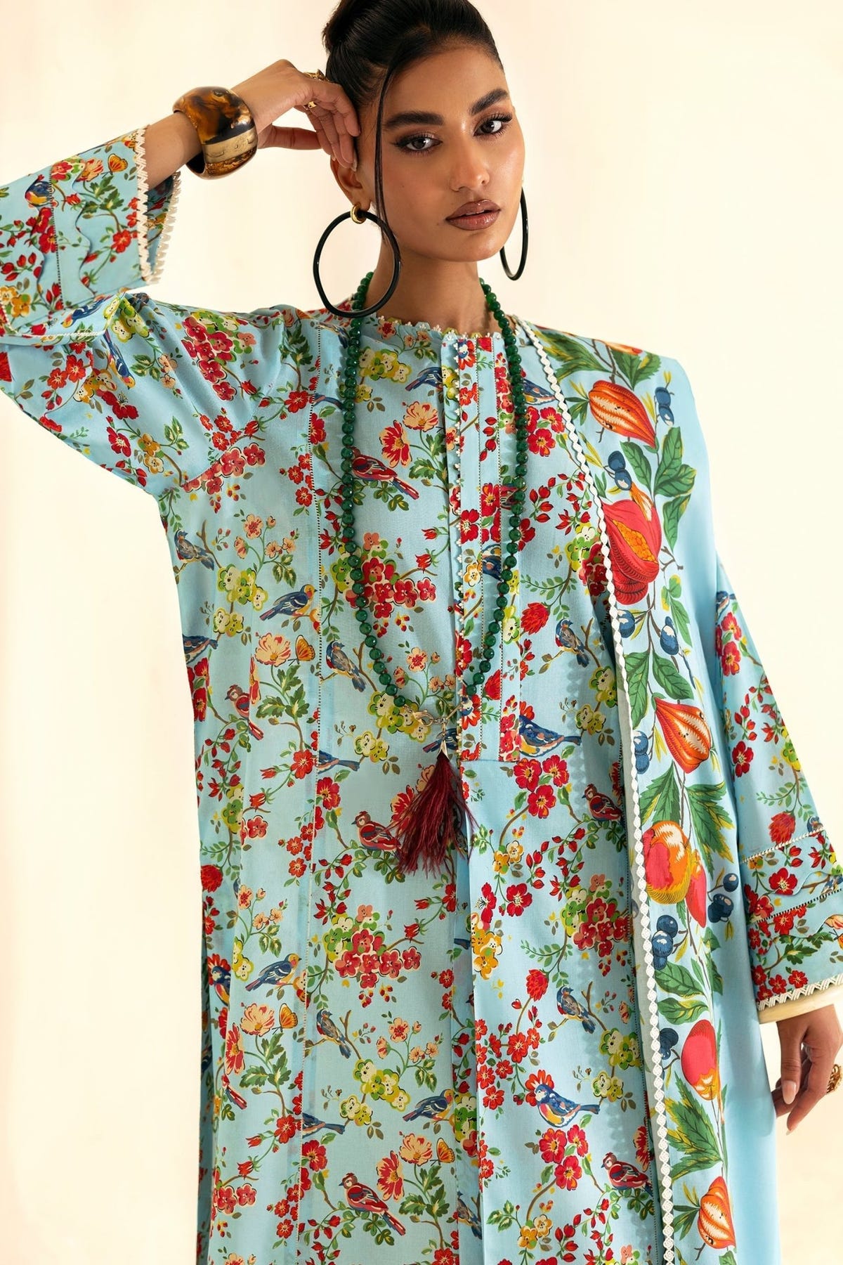 Zaha | Pop RTW | VAYDA-Brand:Zaha-Type:Ladies Clothes-Light Blue-Lawn-House of Maryam- Buy in UK, USA