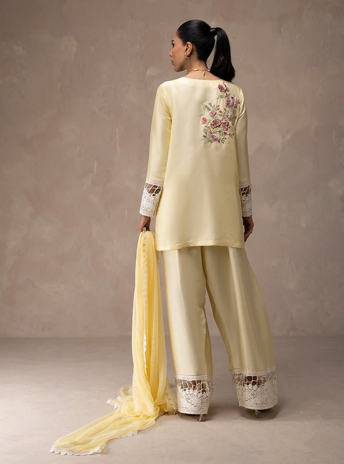 Zainab Chottani | Eid Edit 26 | Butter Yellow Bloom-Brand:Zainab Chottani-Type:Ladies Clothes-Pure Raw Silk-Butter Yellow-House of Maryam- Buy in UK, USA
