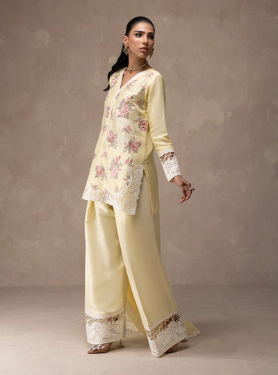 Zainab Chottani | Eid Edit 26 | Butter Yellow Bloom-Brand:Zainab Chottani-Type:Ladies Clothes-Pure Raw Silk-Butter Yellow-House of Maryam- Buy in UK, USA