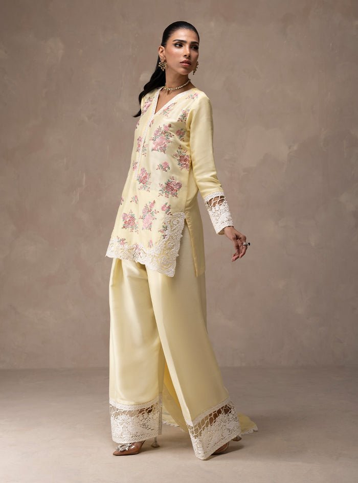 Zainab Chottani | Eid Edit 26 | Butter Yellow Bloom-Brand:Zainab Chottani-Type:Ladies Clothes-Pure Raw Silk-Butter Yellow-House of Maryam- Buy in UK, USA