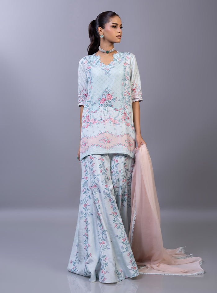 Zainab Chottani | Eid Edit 26 | Cherie-Brand:Zainab Chottani-Type:Ladies Clothes-Raw Silk-Pale Sky Blue-House of Maryam- Buy in UK, USA