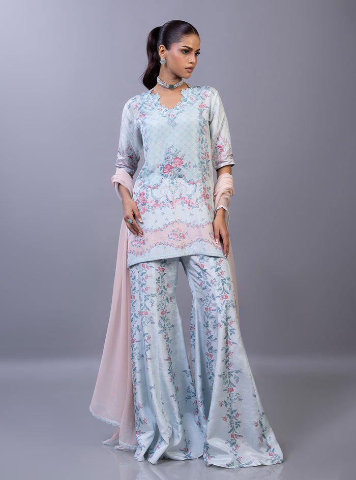 Zainab Chottani | Eid Edit 26 | Cherie-Brand:Zainab Chottani-Type:Ladies Clothes-Raw Silk-Pale Sky Blue-House of Maryam- Buy in UK, USA