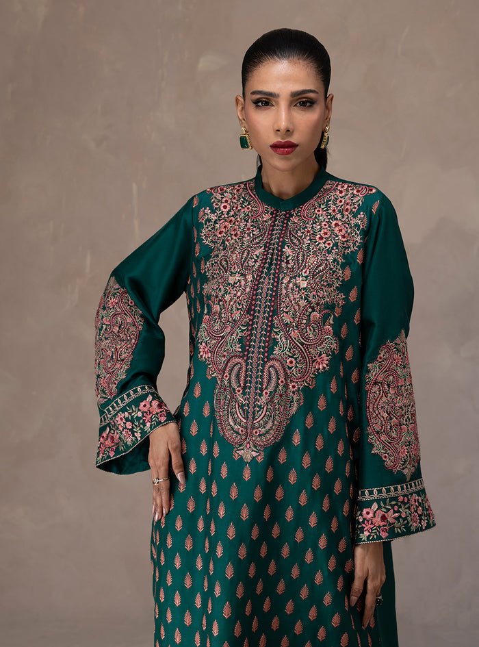 Zainab Chottani | Eid Edit 26 | Emerald Muse-Brand:Zainab Chottani-Type:Ladies Clothes-Pure Raw Silk-Emerald Green-House of Maryam- Buy in UK, USA