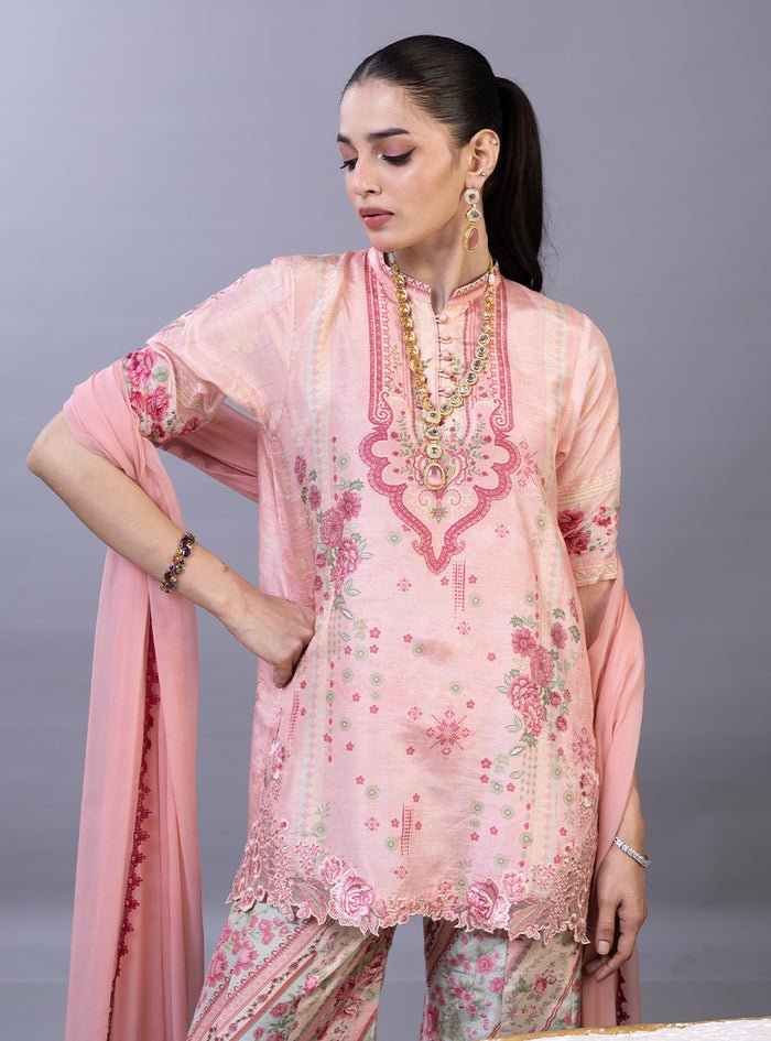 Zainab Chottani | Eid Edit 26 | Teya-Brand:Zainab Chottani-Type:Ladies Clothes-Raw Silk-Soft Peach-House of Maryam- Buy in UK, USA