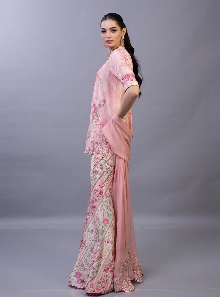 Zainab Chottani | Eid Edit 26 | Teya-Brand:Zainab Chottani-Type:Ladies Clothes-Raw Silk-Soft Peach-House of Maryam- Buy in UK, USA