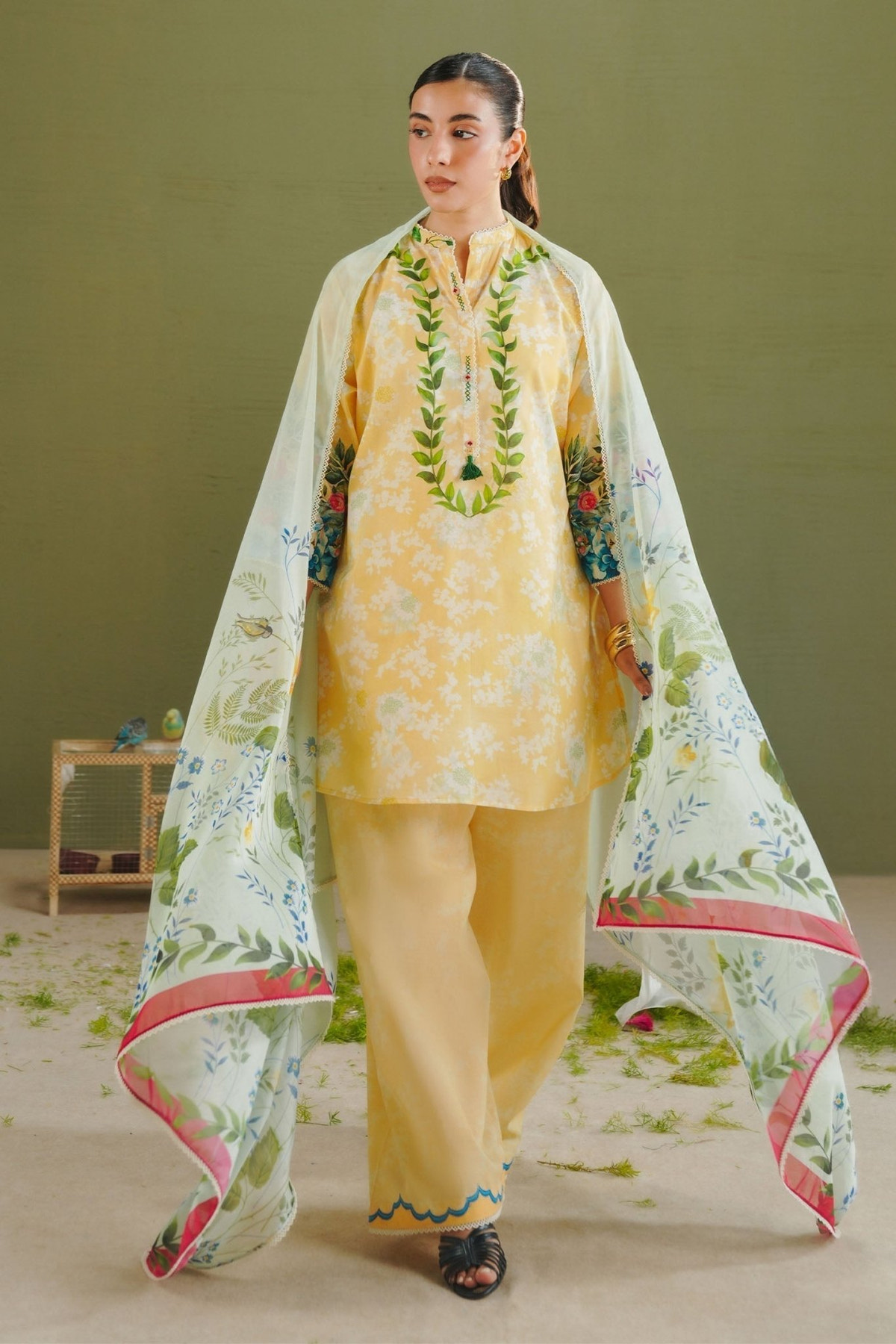 Zara Shahjahan | Coco Prints 26 | Ayla-8A-Brand:Zara Shahjahan-Type:Ladies Clothes-Dust Yellow-Lawn-House of Maryam- Buy in UK, USA