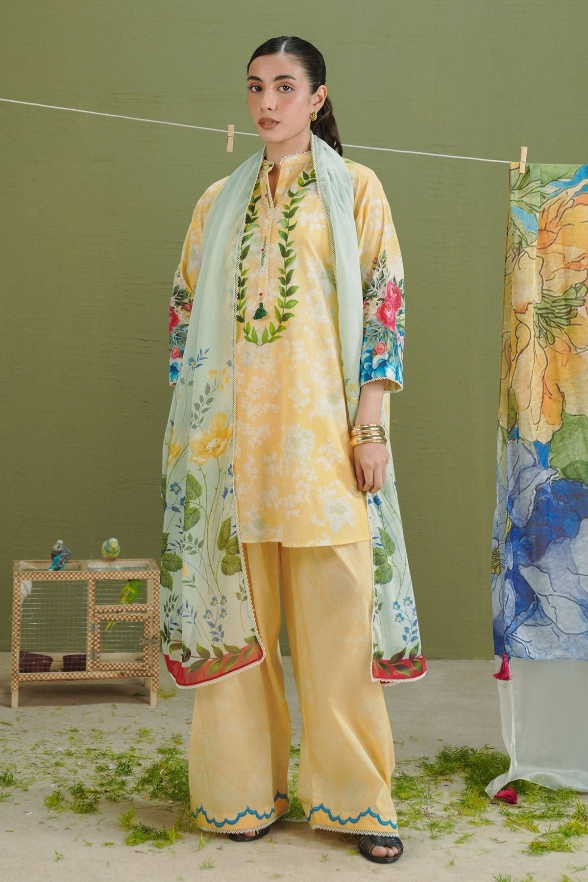 Zara Shahjahan | Coco Prints 26 | Ayla-8A-Brand:Zara Shahjahan-Type:Ladies Clothes-Dust Yellow-Lawn-House of Maryam- Buy in UK, USA