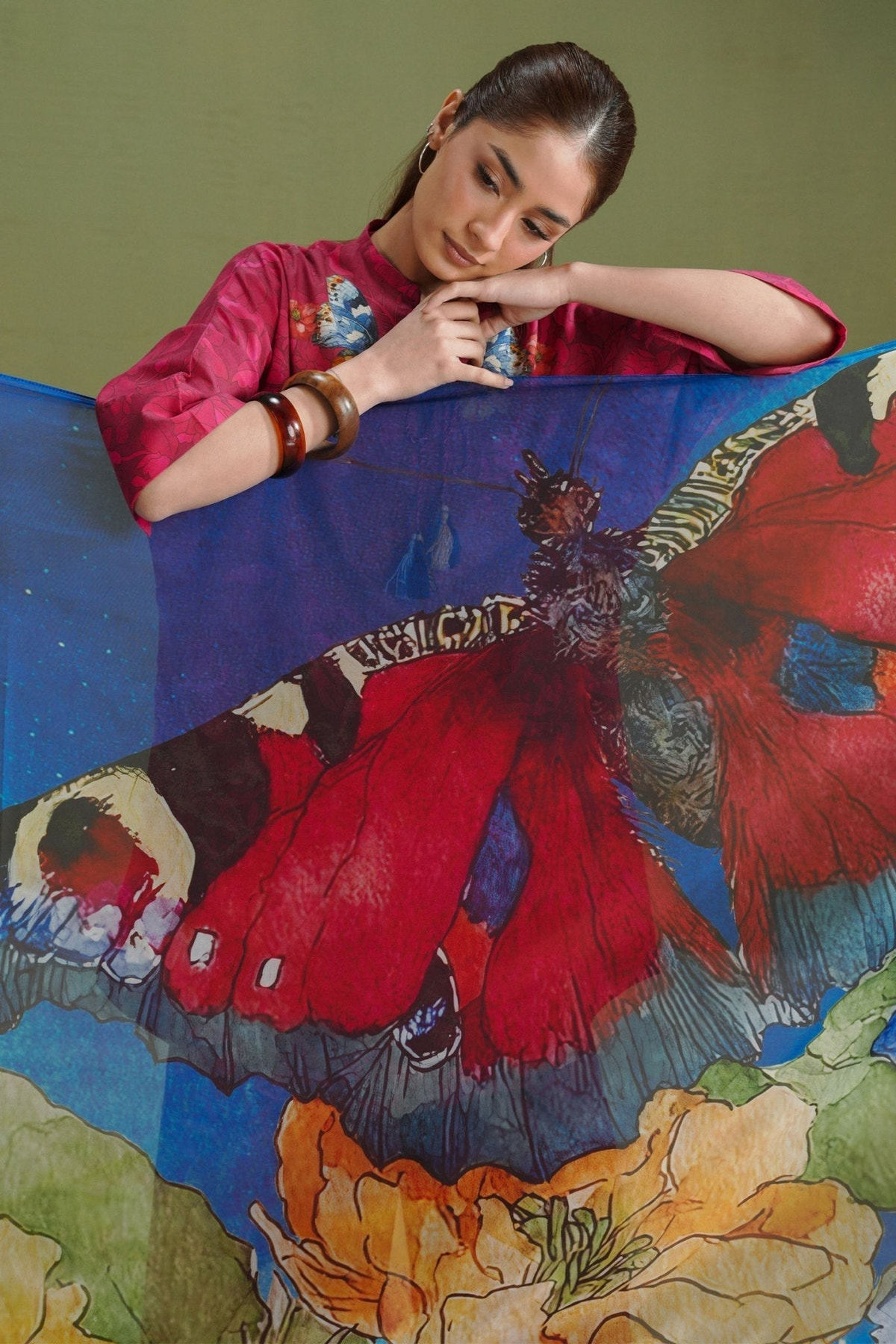 Zara Shahjahan | Coco Prints 26 | Gece-5A-Brand:Zara Shahjahan-Type:Ladies Clothes-Cherry Red-Lawn-House of Maryam- Buy in UK, USA