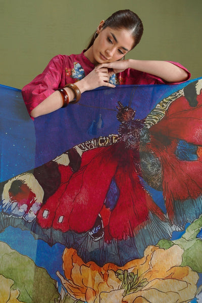 Zara Shahjahan | Coco Prints 26 | Gece-5A-Brand:Zara Shahjahan-Type:Ladies Clothes-Cherry Red-Lawn-House of Maryam- Buy in UK, USA