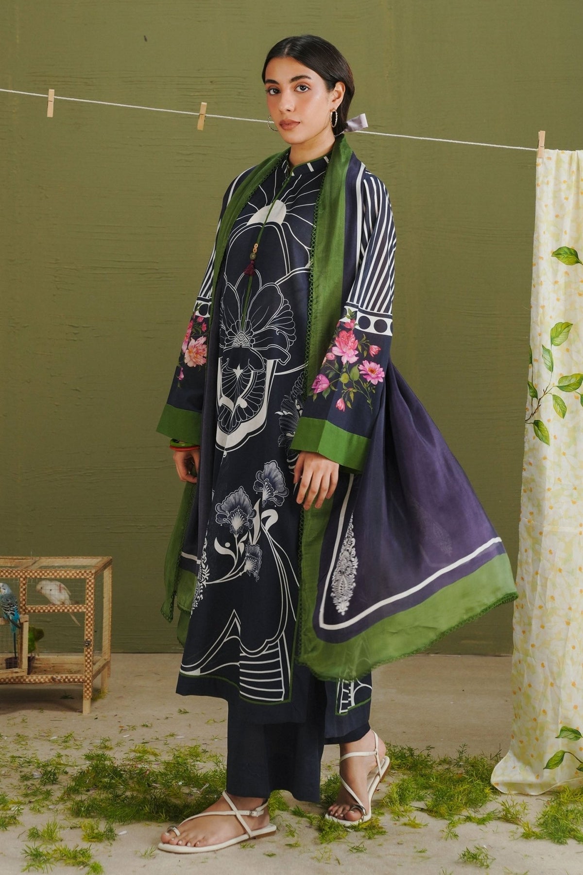 Zara Shahjahan | Coco Prints 26 | Raya-10B-Brand:Zara Shahjahan-Type:Ladies Clothes-Midnight Blue-Lawn-House of Maryam- Buy in UK, USA