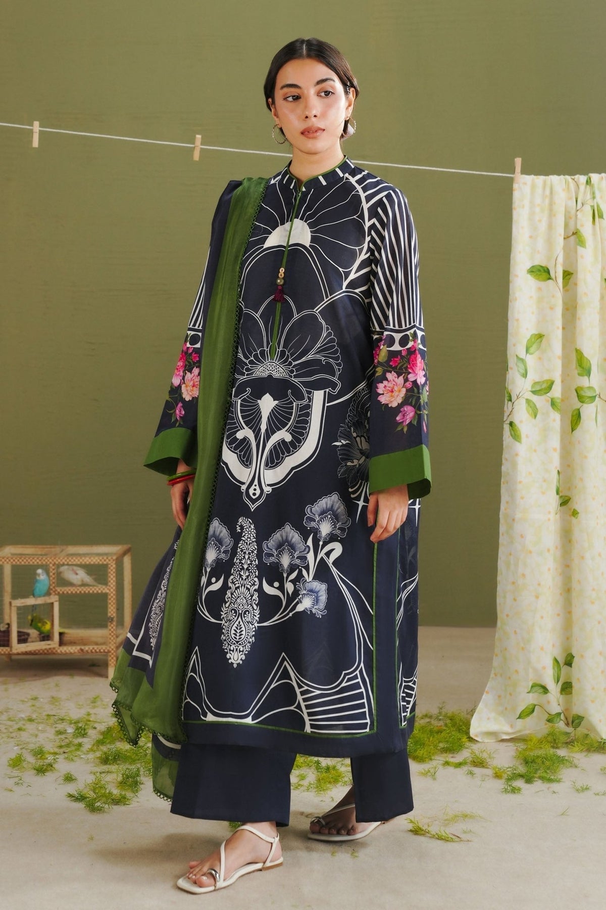 Zara Shahjahan | Coco Prints 26 | Raya-10B-Brand:Zara Shahjahan-Type:Ladies Clothes-Midnight Blue-Lawn-House of Maryam- Buy in UK, USA