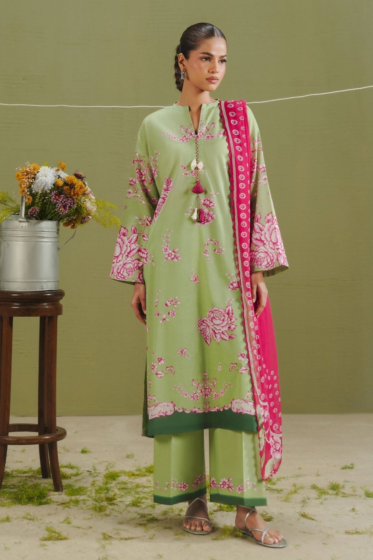 Zara Shahjahan | Coco Prints 26 | Riya-2B-Brand:Zara Shahjahan-Type:Ladies Clothes-Matcha Base-Lawn-House of Maryam- Buy in UK, USA