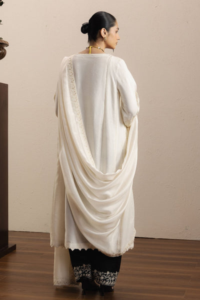 Zara Shahjahan | Eid Festive 26 | Aabroo-Brand:Zara Shahjahan-Type:Ladies Clothes-Ivory-Medium Raw Silk-House of Maryam- Buy in UK, USA