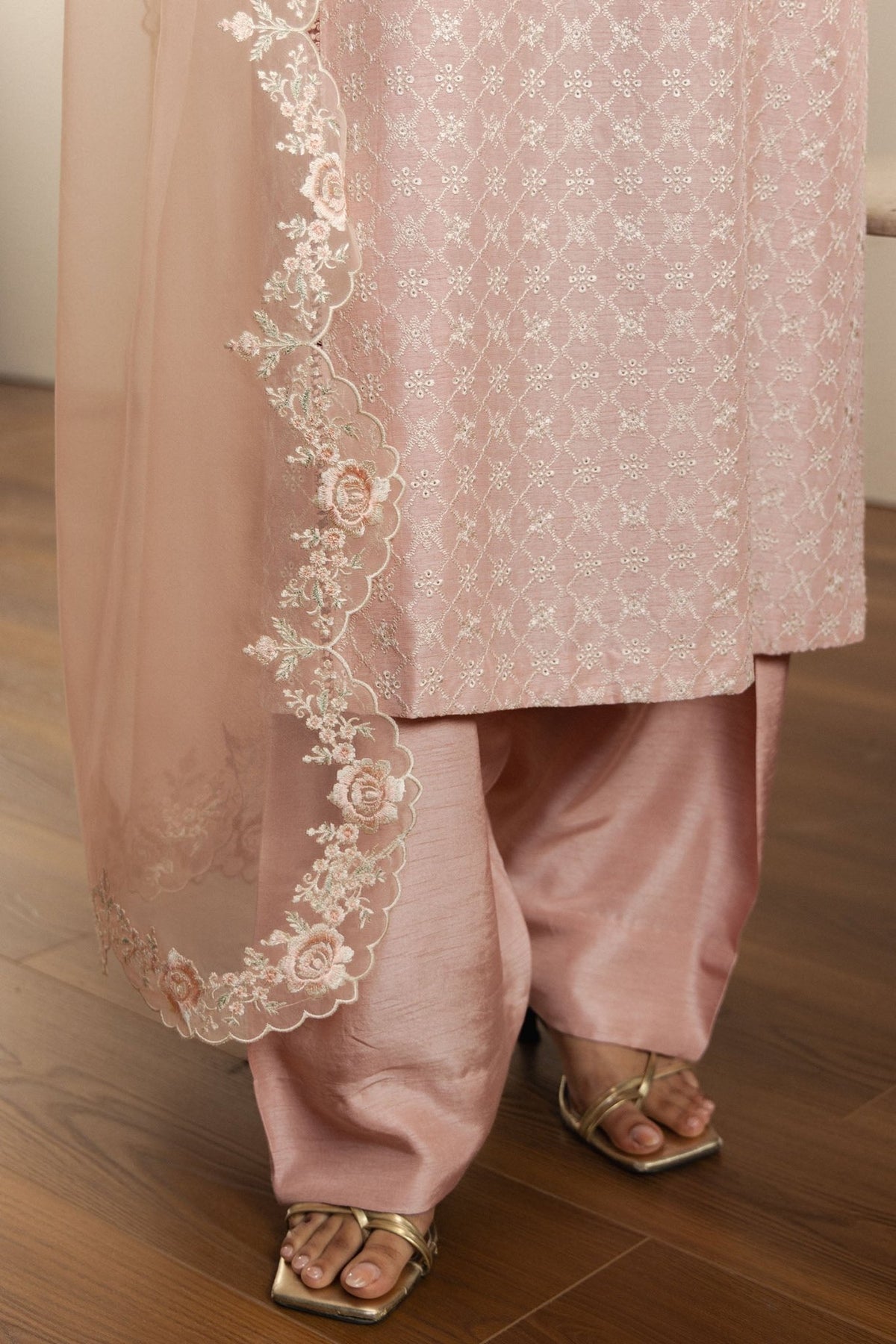 Zara Shahjahan | Eid Festive 26 | Gulkaar-Brand:Zara Shahjahan-Type:Ladies Clothes-Light Pink-Raw Silk-House of Maryam- Buy in UK, USA