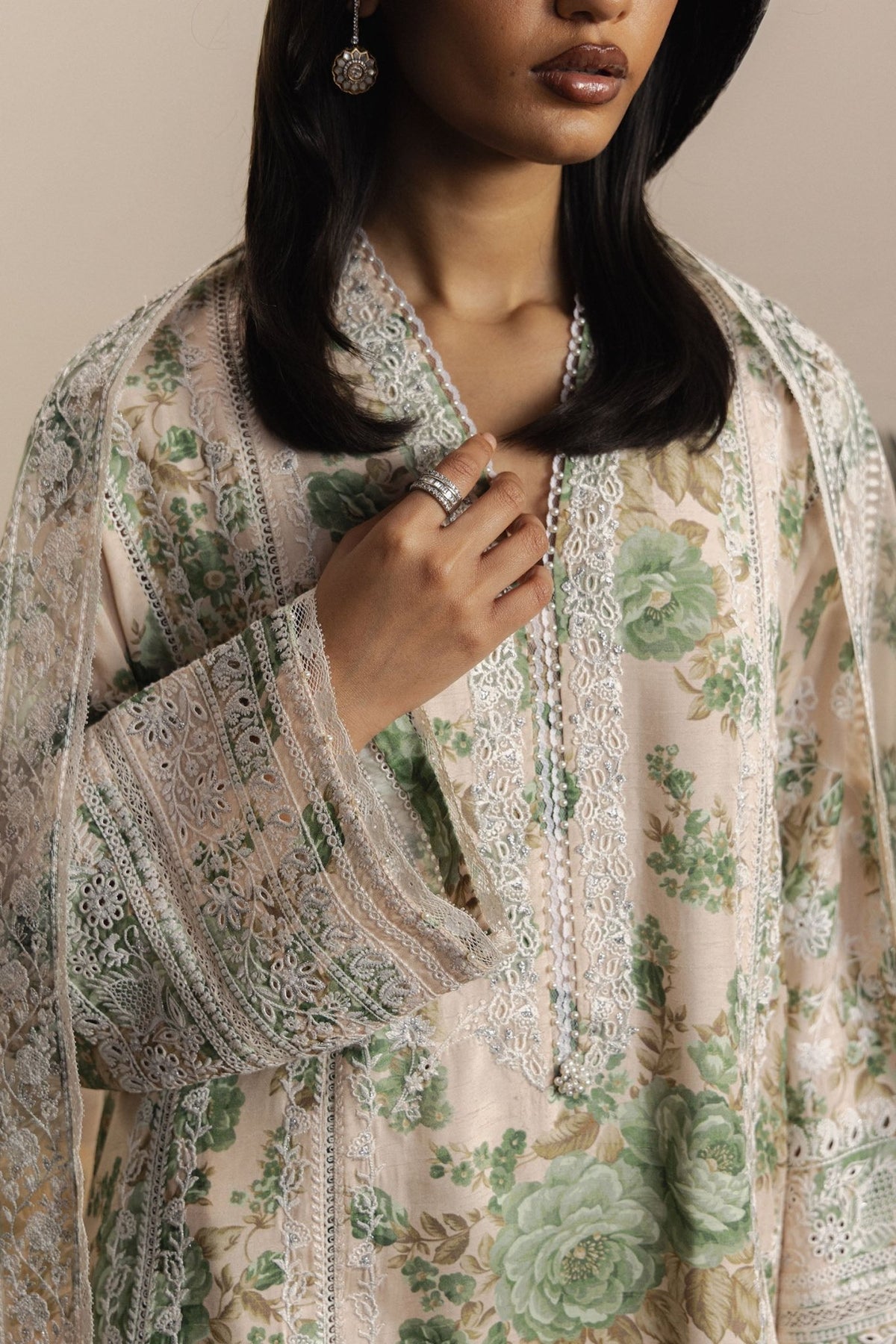 Zara Shahjahan | Eid Festive 26 | Husnara-Brand:Zara Shahjahan-Type:Ladies Clothes-Ivory-Medium Raw Silk-House of Maryam- Buy in UK, USA