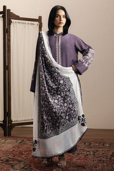 Zara Shahjahan | Eid Festive 26 | Lehja-Brand:Zara Shahjahan-Type:Ladies Clothes-Deep Violet-Silk Karandi-House of Maryam- Buy in UK, USA