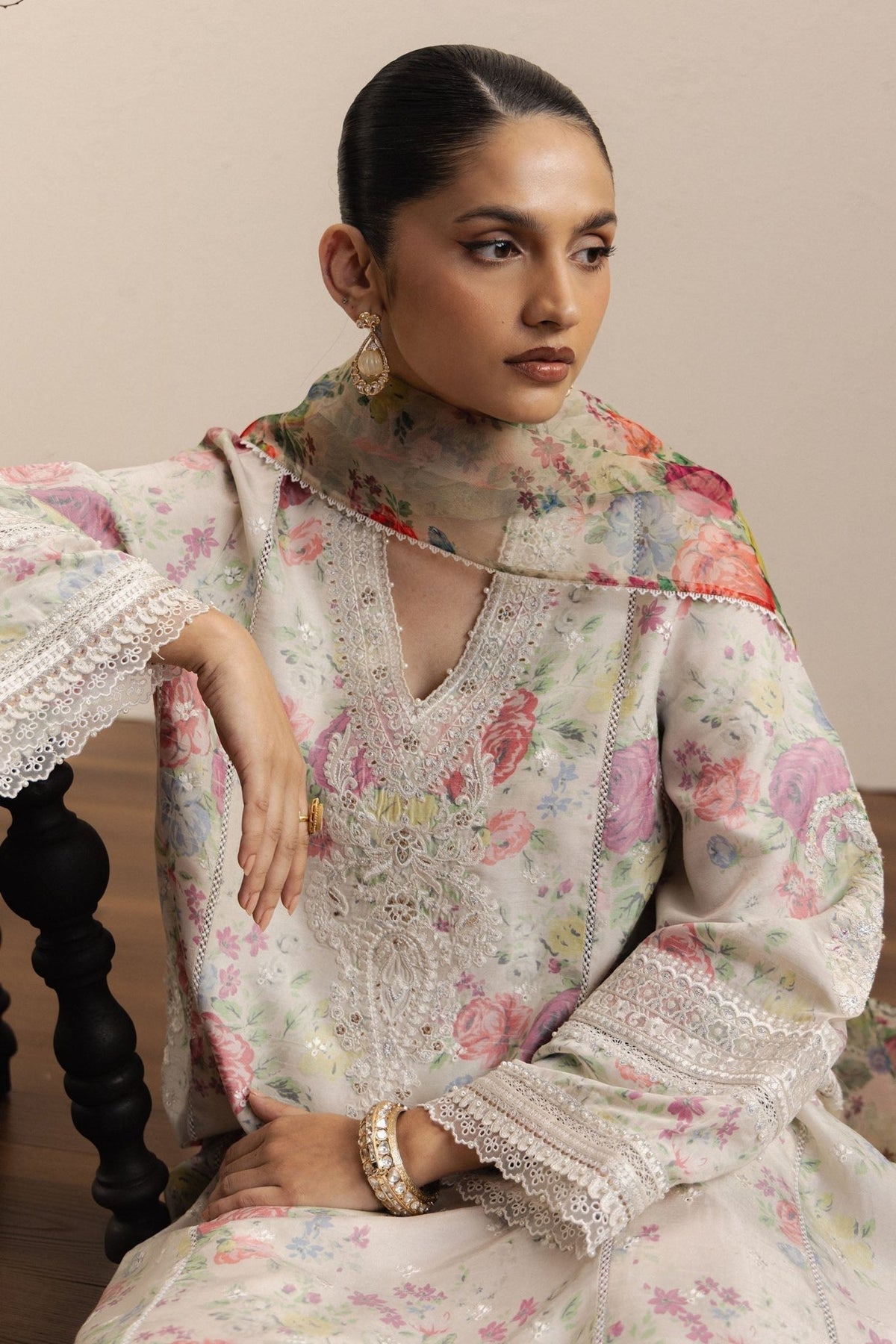 Zara Shahjahan | Eid Festive 26 | Meherbaan-Brand:Zara Shahjahan-Type:Ladies Clothes-Off White-Medium Raw Silk-House of Maryam- Buy in UK, USA