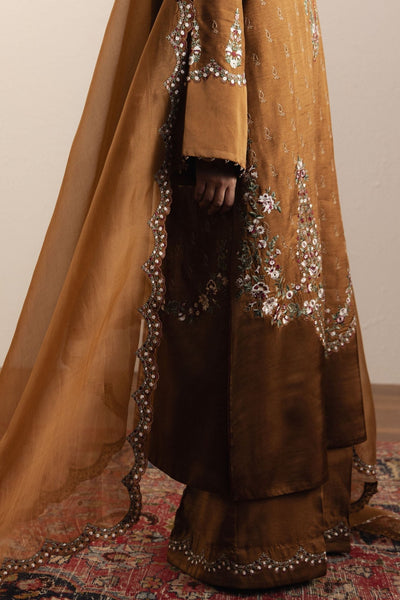Zara Shahjahan | Eid Festive 26 | Munawwar-Brand:Zara Shahjahan-Type:Ladies Clothes-Regal Gold-Medium Raw Silk-House of Maryam- Buy in UK, USA