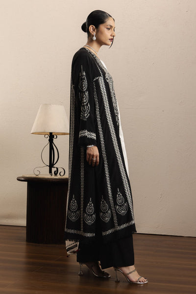 Zara Shahjahan | Eid Festive 26 | Nafasat-Brand:Zara Shahjahan-Type:Ladies Clothes-Black-Silk Karandi-House of Maryam- Buy in UK, USA