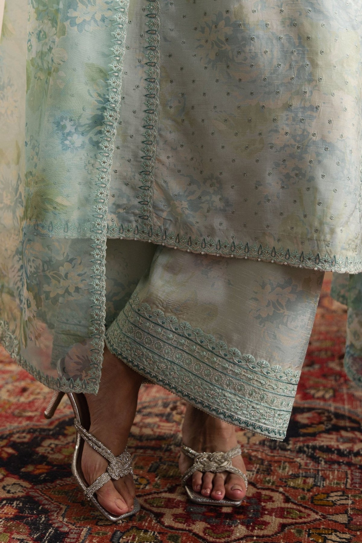 Zara Shahjahan | Eid Festive 26 | Nazish-Brand:Zara Shahjahan-Type:Ladies Clothes-Mint-Raw Silk-House of Maryam- Buy in UK, USA