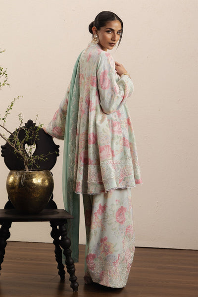 Zara Shahjahan | Eid Festive 26 | Noor-Brand:Zara Shahjahan-Type:Ladies Clothes-Mint-Raw Silk-House of Maryam- Buy in UK, USA