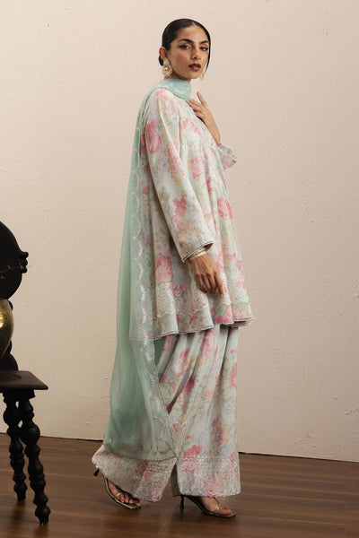 Zara Shahjahan | Eid Festive 26 | Noor-Brand:Zara Shahjahan-Type:Ladies Clothes-Mint-Raw Silk-House of Maryam- Buy in UK, USA