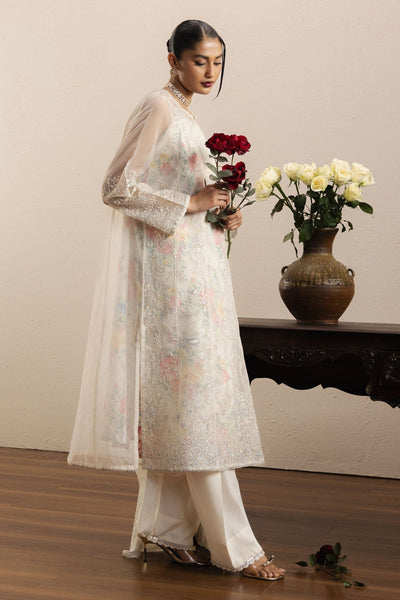 Zara Shahjahan | Eid Festive 26 | Noorain-Brand:Zara Shahjahan-Type:Ladies Clothes-Ivory-Organza-House of Maryam- Buy in UK, USA