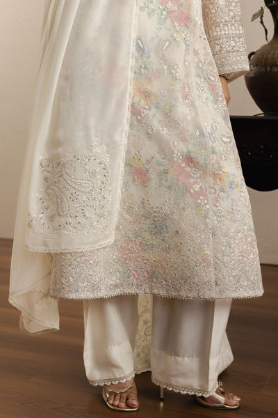 Zara Shahjahan | Eid Festive 26 | Noorain-Brand:Zara Shahjahan-Type:Ladies Clothes-Ivory-Organza-House of Maryam- Buy in UK, USA