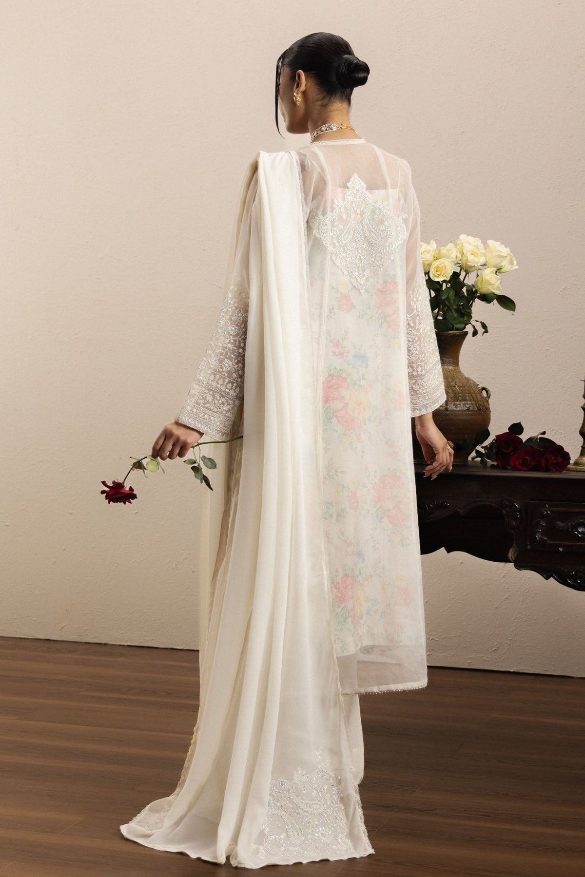 Zara Shahjahan | Eid Festive 26 | Noorain-Brand:Zara Shahjahan-Type:Ladies Clothes-Ivory-Organza-House of Maryam- Buy in UK, USA