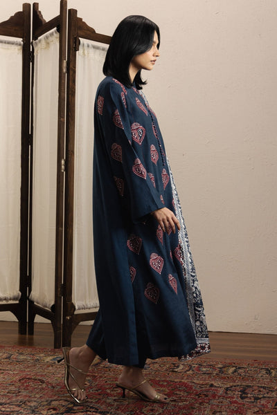 Zara Shahjahan | Eid Festive 26 | Noorbahar-Brand:Zara Shahjahan-Type:Ladies Clothes-Dark Navy Blue-Silk Karandi-House of Maryam- Buy in UK, USA