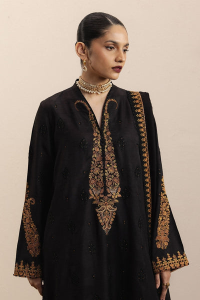 Zara Shahjahan | Eid Festive 26 | Raat Rang-Brand:Zara Shahjahan-Type:Ladies Clothes-Black-Raw Silk-House of Maryam- Buy in UK, USA
