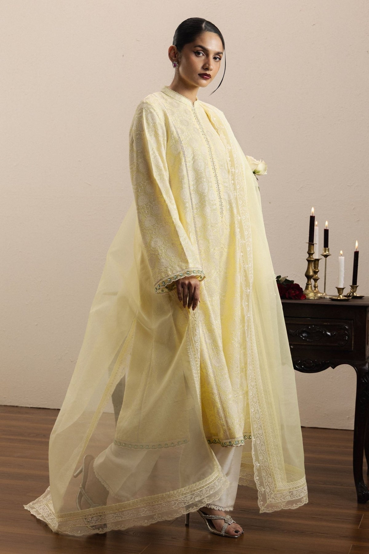 Zara Shahjahan | Eid Festive 26 | Zahra-Brand:Zara Shahjahan-Type:Ladies Clothes-Butter Yellow-Raw Silk-House of Maryam- Buy in UK, USA