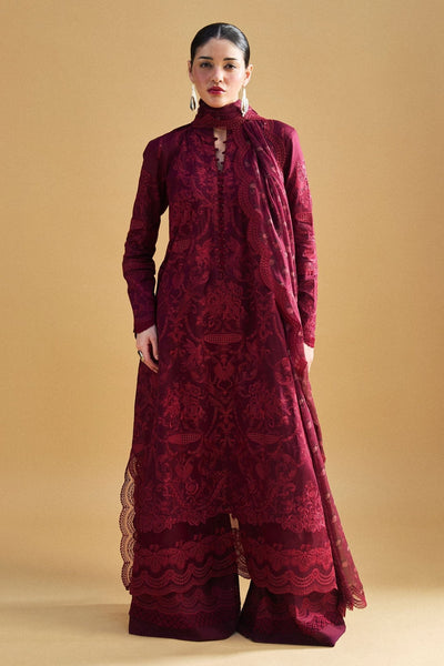 Zara Shahjahan | Satori 25 | Sei-9A-Brand:Zara Shahjahan-Type:Ladies Clothes-Maroon-Lawn-House of Maryam- Buy in UK, USA