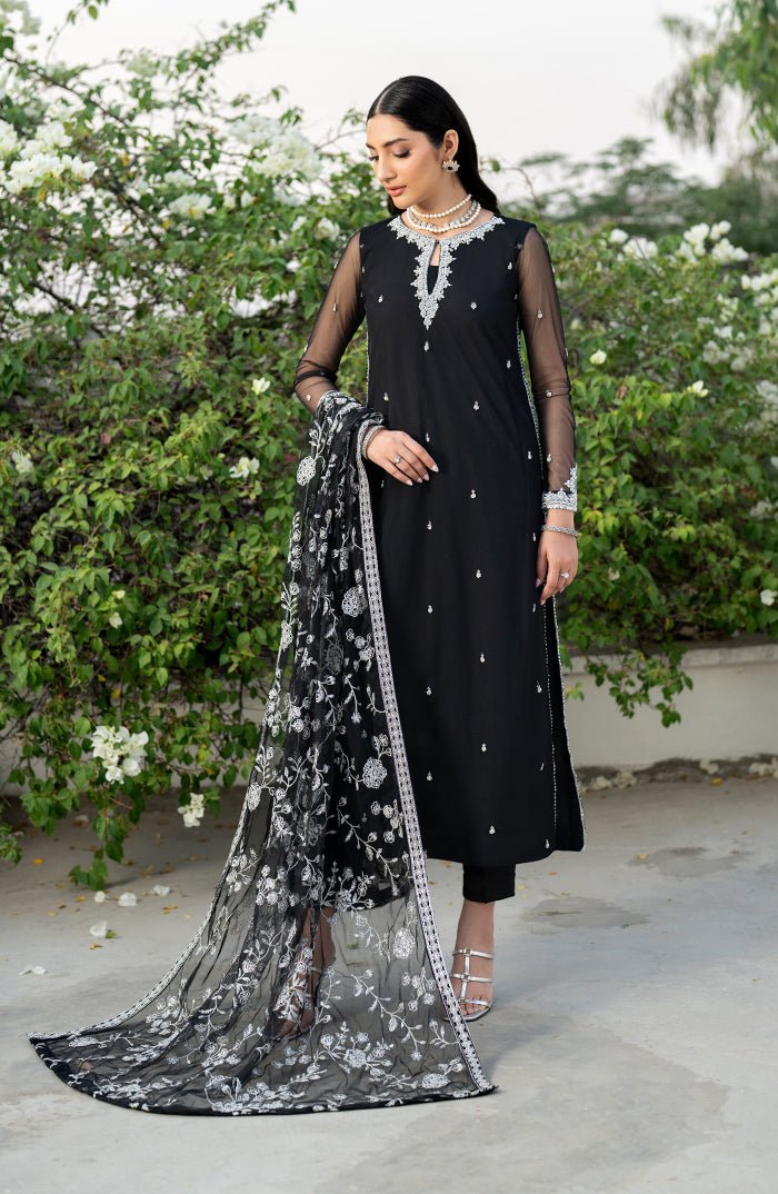 Zarif | Arzou Luxe | CLARA-Brand:Zarif-Type:Ladies Clothes-Black-Net-House of Maryam- Buy in UK, USA