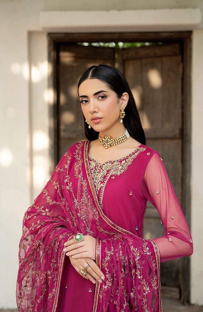 Zarif | Arzou Luxe | REMI-Brand:Zarif-Type:Ladies Clothes-Candy Pink-Net-House of Maryam- Buy in UK, USA