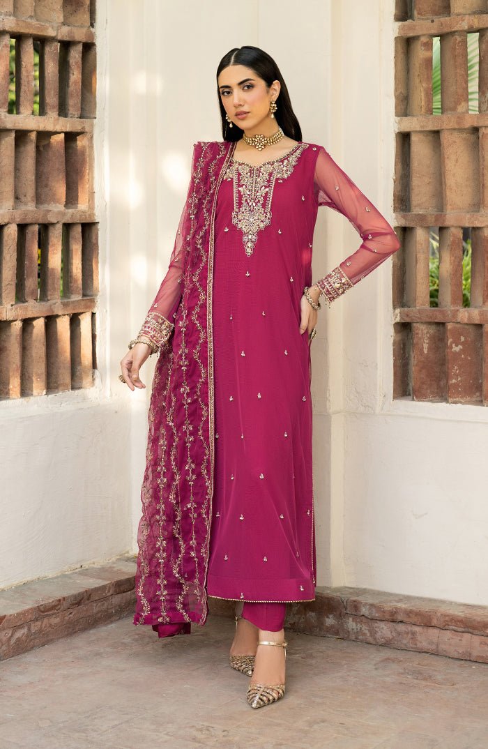 Zarif | Arzou Luxe | REMI-Brand:Zarif-Type:Ladies Clothes-Candy Pink-Net-House of Maryam- Buy in UK, USA