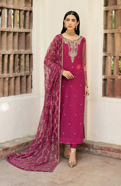 Zarif | Arzou Luxe | REMI-Brand:Zarif-Type:Ladies Clothes-Candy Pink-Net-House of Maryam- Buy in UK, USA