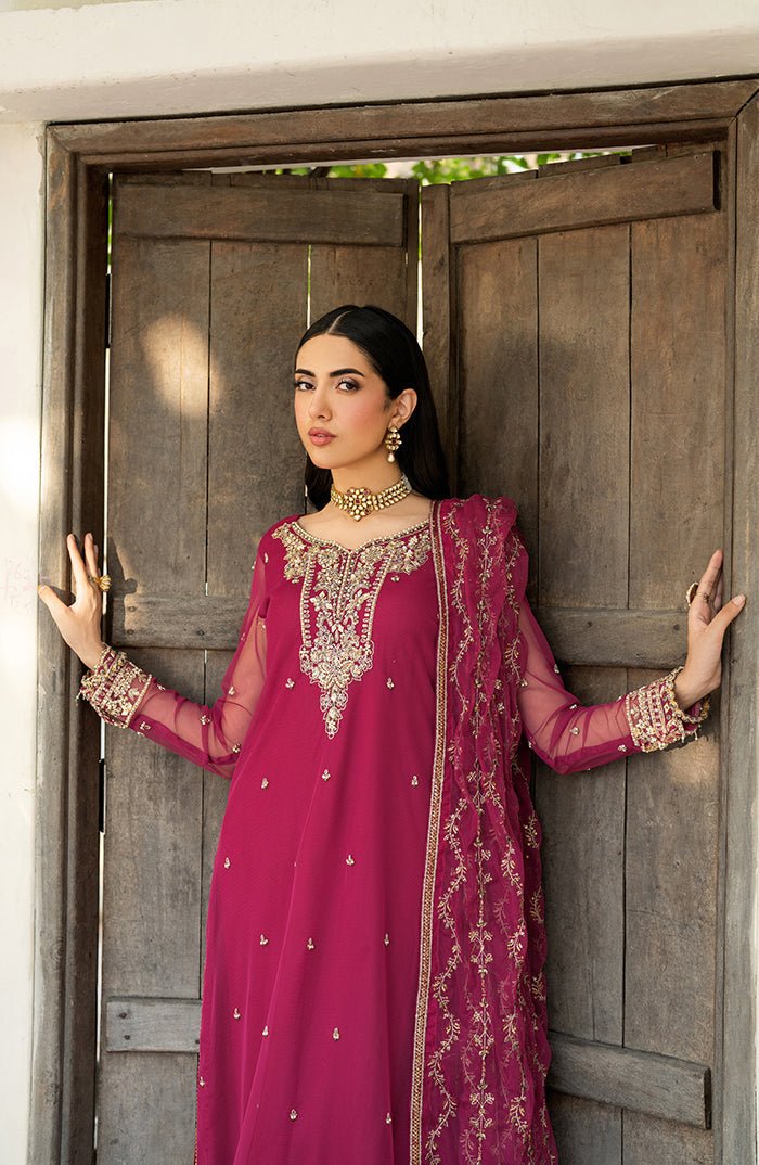 Zarif | Arzou Luxe | REMI-Brand:Zarif-Type:Ladies Clothes-Candy Pink-Net-House of Maryam- Buy in UK, USA