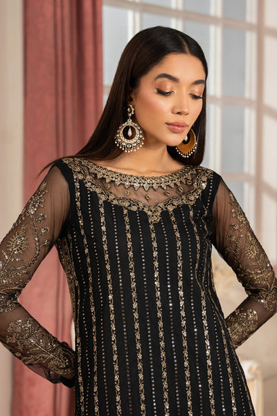 Zarif | Heer Formals | Z-02 YASNA-Brand:Zarif-Type:Ladies Clothes-Black-Net-House of Maryam- Buy in UK, USA