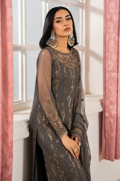 Zarif | Heer Formals | Z-04 SORAYA-Brand:Zarif-Type:Ladies Clothes-Gray-Net-House of Maryam- Buy in UK, USA
