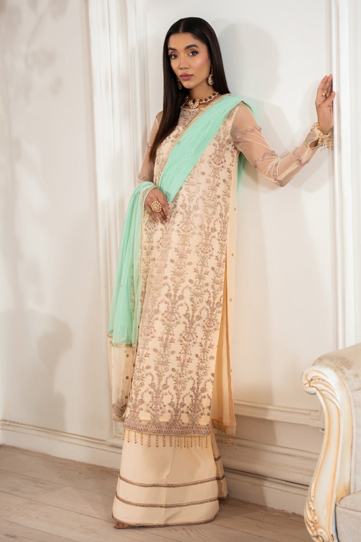 Zarif | Heer Formals | Z-05 ZORAIZ-Brand:Zarif-Type:Ladies Clothes-Skin-Net-House of Maryam- Buy in UK, USA